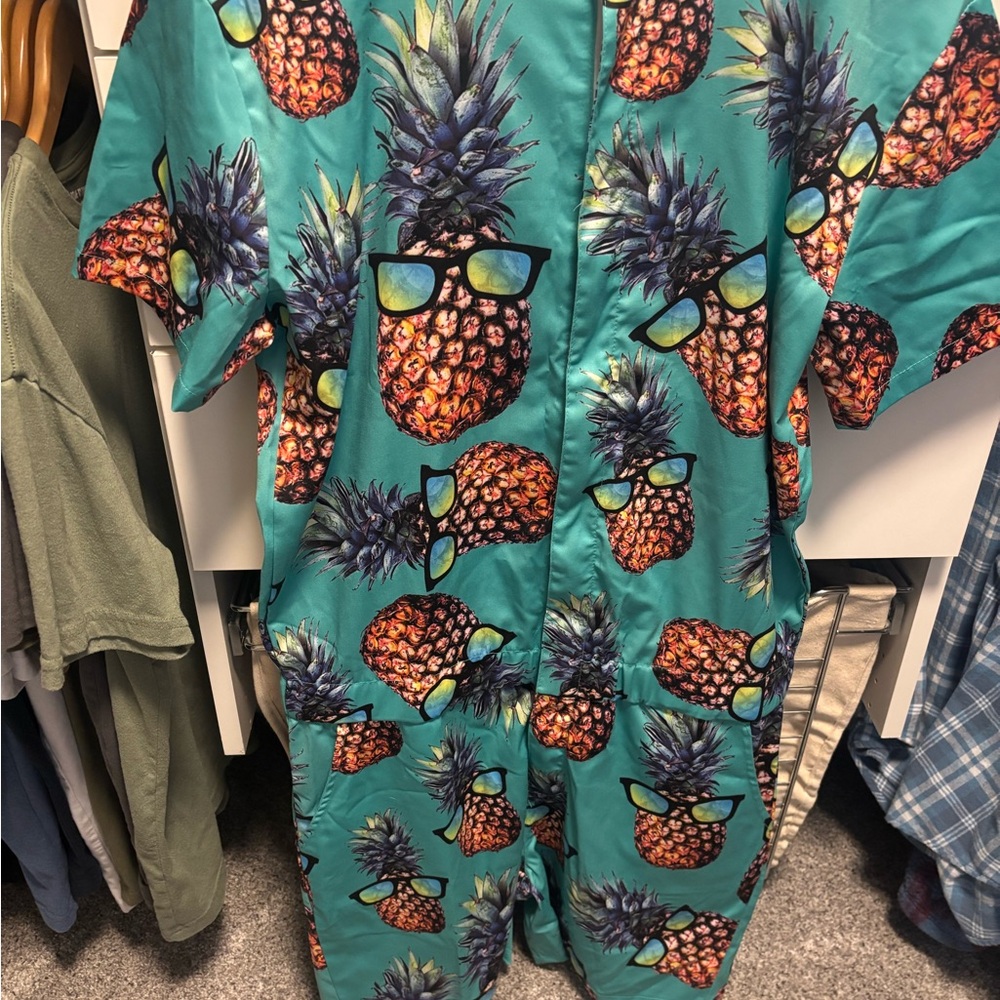 Pineapple Print Jumpsuit with Sunglasses